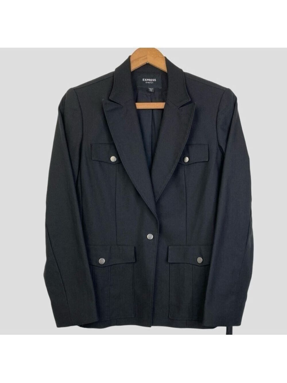Vintage Express Women’s Military Style Utility Blazer Jacket Power Dressing Sz.S - Picture 2 of 9